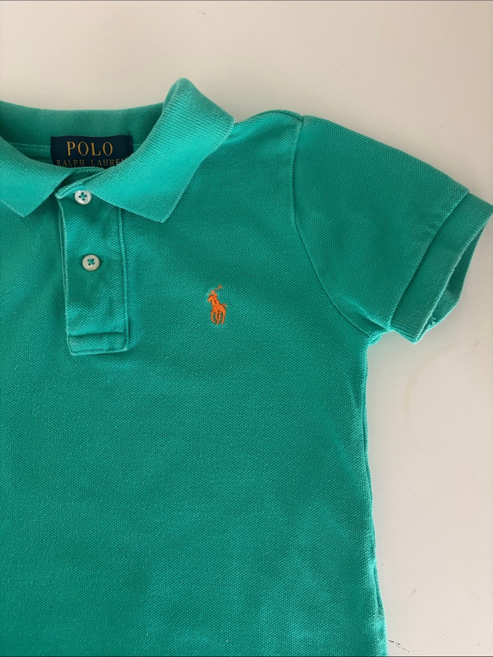 Polo by Ralph Lauren Teal Kids Polo with Orange Ponyi